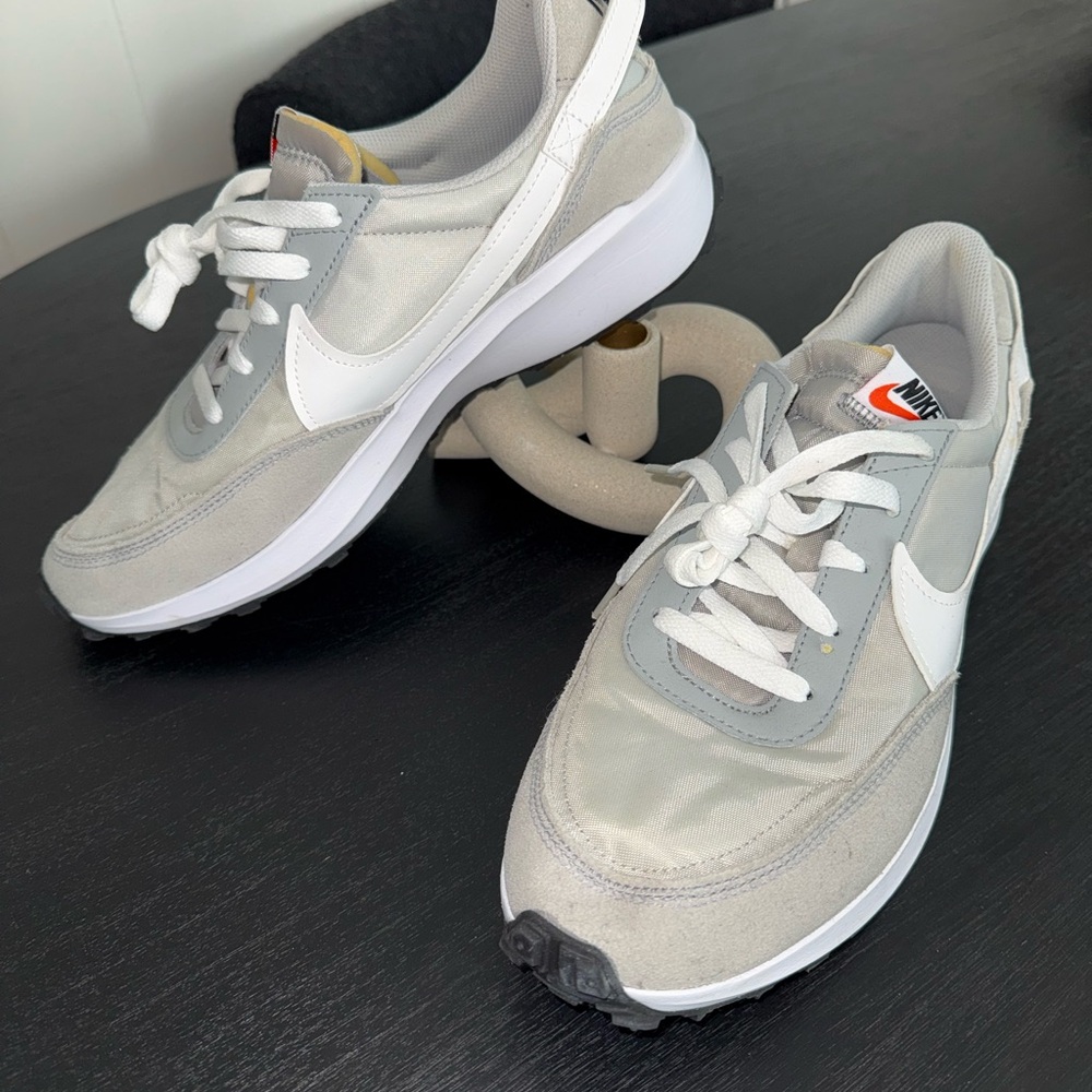 Nike Grey & White Retro Runner Sneakers